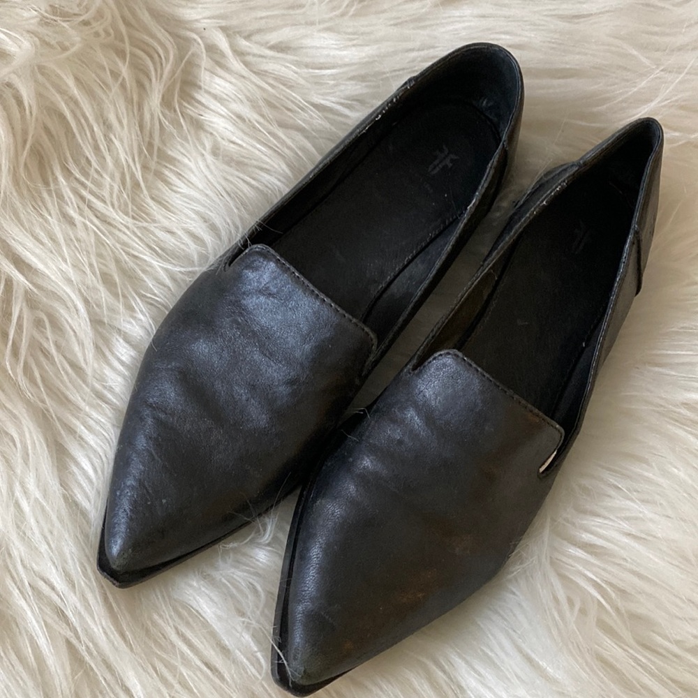Frye Black Leather Flats